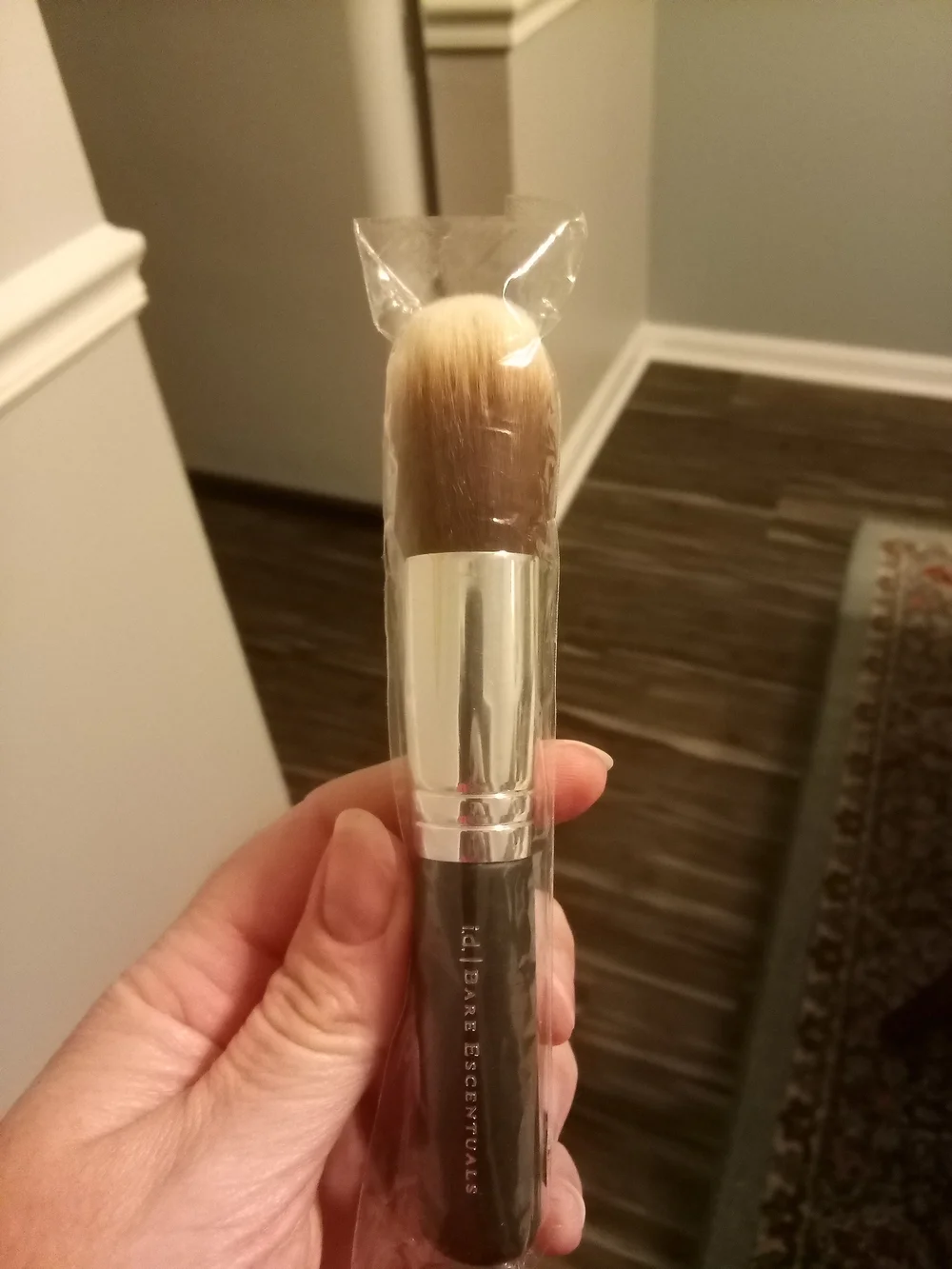 Bare Essentials Deluxe Beige Powder Brush by - Soft Synthetic Bristles